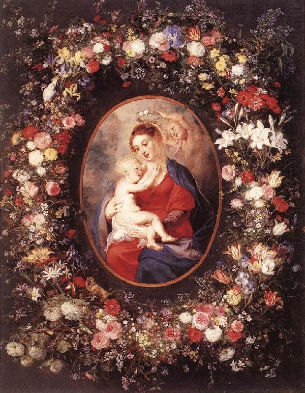 RUBENS, Pieter Pauwel The Virgin and Child in a Garland of Flower china oil painting image